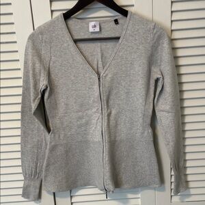 Cabi Willow V-Neck Double Zip-Up Sweater